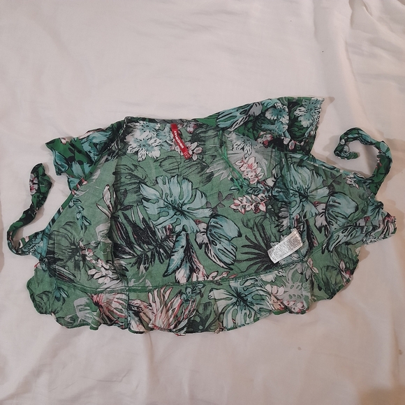 ● Union Bay | Tropical Blouse Crop Cover Up Top - Picture 12 of 13